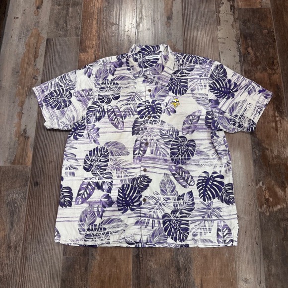 Tommy Bahama Other - Tommy Bahama Minnesota Vikings NFL Tropical Print Shirt Mens XL Purple White